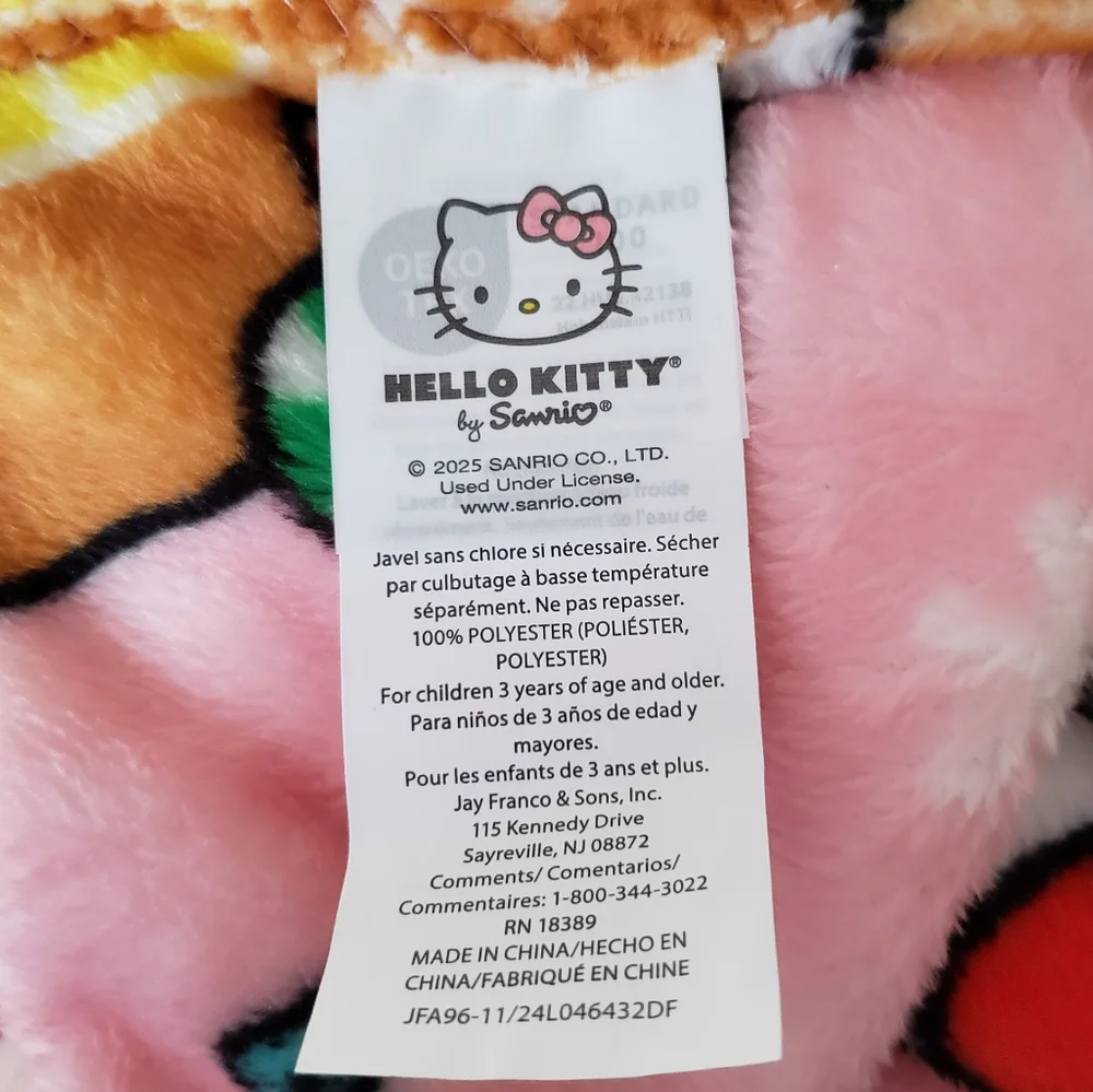 Hello Kitty Gingerbread Christmas Pink Holiday Plush Throw Blanket 50x70 NWT
